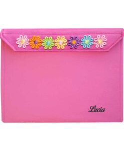 Carpeta para predicar de rolor rosa con cenefa de flores personalizada