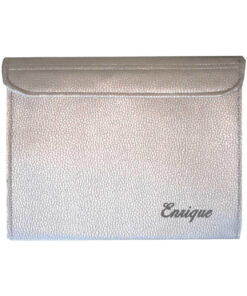 Carpeta para predicar en skay de color plata brillo personalizable