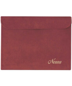 Carpeta para predicar de tela del color rojo con nombre