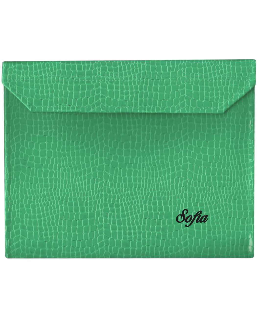 Carpeta para predicar de polipiel imitación cocodrilo verde personalizable