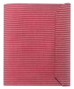 Carpeta para predicar de tela rayada roja y beige