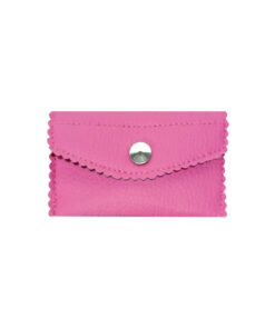 Trasera Carpetita para tarjetas predicación JW en polipiel rosa fucsia sin llavero