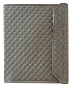 Carpeta para predicar de tela oro viejo con relieve.