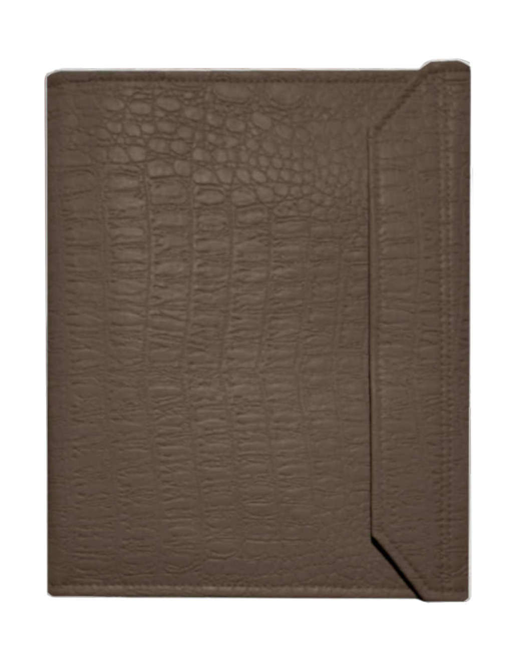 Carpeta para predicar de polipiel imitación cocodrilo color marrón.