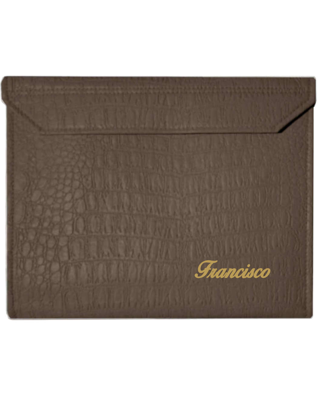 Carpeta para predicar de polipiel imitación cocodrilo color marrón.p personalizable