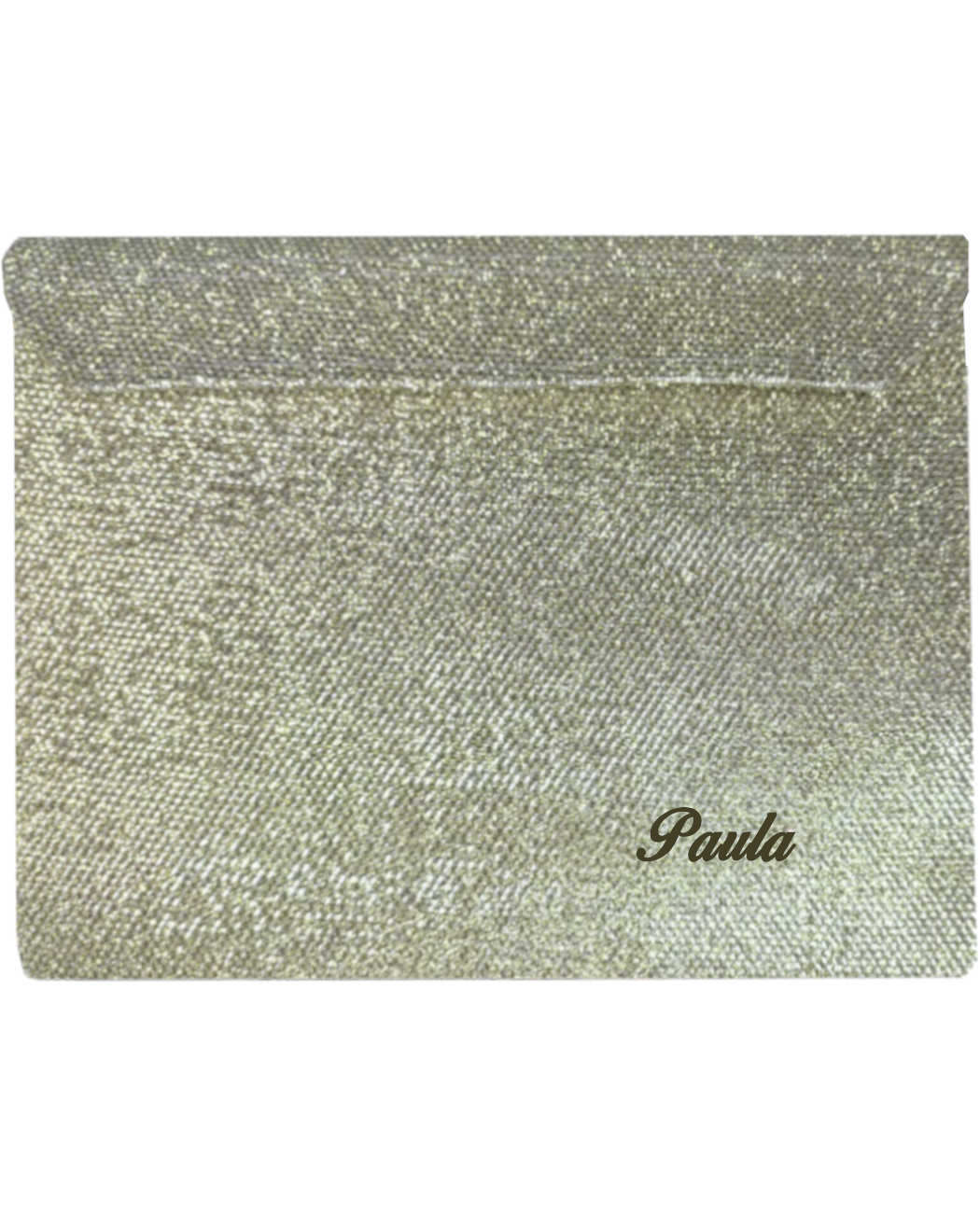 Carpeta para predicar en tela dorada personalizable.