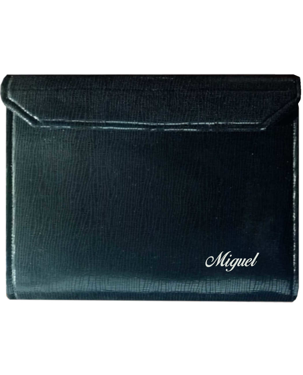 Carpeta para predicar en polipìel negra imitando grietas personalizable