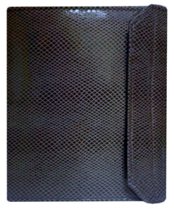 Carpeta para predicar en polipìel imitando piel de serpiente negra y azul