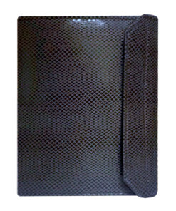 Carpeta para predicar en polipìel imitando piel de serpiente negra y azul