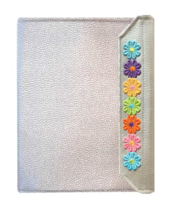 Carpeta para predicar con el kit de enseñanza de polipiel plata con flores