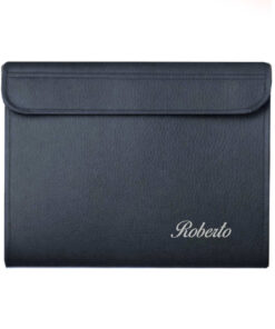 Carpeta para predicar de polipiel azul oscura personalizable